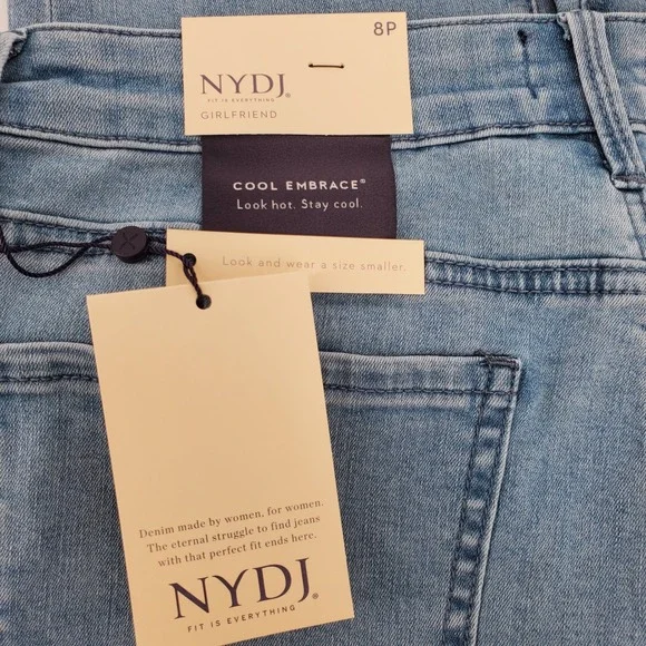 NYDJ Margot Girlfriend Kingston Jeans Light Wash Denim Crop Pants Womens 8P - Picture 8 of 8